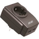 Мережевий фільтр-розетка 2E 2E-AD120U Black, 2xUSB