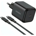 Зарядний пристрій UGREEN X524 GaN 45W 1xUSB-C Fast Charger Set Black w/Type-C cable (65054)