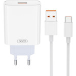 Зарядний пристрій XO L128U 1xUSB-A, QC 3,0, PD, 120W White w/Type-C cable (XO-L128U)