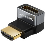 Адаптер CABLETIME 8K 60Hz Male to Female 90 Degree HDMI v2.1 Gray (CP41G)