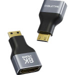 Адаптер CABLETIME 8K 60Hz Mini-HDMI - HDMI Black/Gray (CP45G)