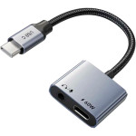 Адаптер CABLETIME USB C to 3.5mm Audio+USB C PD 60W USB-C to 3.5mm Black/Gray (CPA1G)