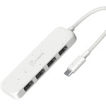 USB-хаб J5CREATE Eco-Friendly USB-C to 4-Port Type-A Gen 2 Hub Pure White (JCH341EW-N)
