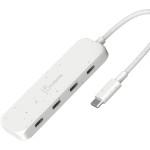 USB-хаб J5CREATE Eco-Friendly USB-C to 4-Port Type-C Gen 2 Hub Nature White (JCH345EW-N)