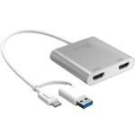 Адаптер J5CREATE USB-C - 2xHDMI Silver (JCA365-N)