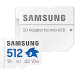 Карта памяти SAMSUNG microSDXC Pro Plus Sonic the Hedgehog 512GB UHS-I U3 V30 A2 Class 10 + SD-adapter (MB-MD512SA/LC1)