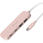 USB-хаб J5CREATE Eco-Friendly USB-C to 4-Port Type-C & Type-A Gen 2 Hub Misty Rose (JCH342ER-N)