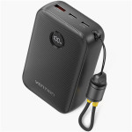 Повербанк VENTION USB-A, 2xUSB-C, with built-in USB-C cable 22.5W 20000mAh Black (FKBB0-C)