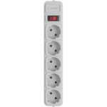 Мережевий фільтр GEMBIRD SPG5-G-3MG Gray, 5 розеток, 3м