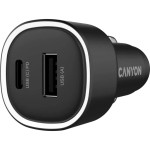 Автомобільний зарядний пристрій CANYON OnDrive 48 Black (CNE-CCABR3AC)
