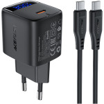 Зарядний пристрій ACEFAST A115 Fast Charge Wall Charger GaN PD30W (1xUSB-C) + USB-C cable Black w/Type-C cable