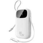 Повербанк BASEUS EnerFill FC31 Qpow 3 Power Bank with Built-in USB-C + iP Cables 45W 20000mAh White (E0028D01)