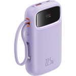 Повербанк BASEUS QPow 2 Dual-Cable Digital Display Fast Charge Power Bank 22.5W 20000mAh Purple (P10055002513-00)