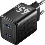 Зарядний пристрій VENTION 2xUSB-C GaN Wall Charger 45W Black (FEFB0-EU)