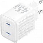 Зарядний пристрій VENTION 2xUSB-C GaN Wall Charger 45W White (FEFW0-EU)