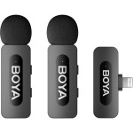 Бездротовий петличний мікрофон BOYA BY-V2 Next-Gen Dual-Channel Wireless Microphone Lightning Black