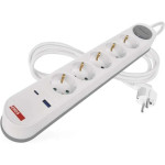 Удлинитель EMOS P1523FC White, 5 розеток, 1xUSB-C, 1xUSB, 3м