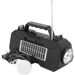 Ліхтар кемпінговий з BT-колонкою VOLTRONIC EP-519 with Solar + LED Lamp Black