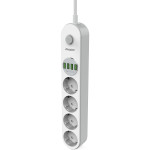 Сетевой фильтр ENERGIZER EPB2500W00EU White, 4 розетки, 4xUSB, 2м