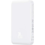 Повербанк з бездротовою зарядкою BASEUS Magnetic Mini Wireless Fast Charge 2in1 20W 5000mAh White (P10022107223-00)