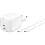 Зарядний пристрій BELKIN Boost Up Charge Pro Dual USB-C GaN Wall Charger 67W White w/Type-C cable (WCH020KQ2MWH-B6)