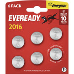 Батарейка ENERGIZER Eveready CR2016 6шт/уп (E304439200)