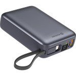 Повербанк SWISSTEN 1xUSB-C, 1xUSB-A, w/built-in cables USB-C + Lightning, PD, QC, 22,5W 22.5W 20000mAh Silver (8595217490598)