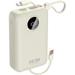 Повербанк DUDAO K14+ 1xUSB-C, 1xUSB-A w/2 cables 22.5W 20000mAh White (6977196680023)