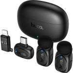 Беспроводной петличный микрофон HOCO L19 Graceful Wireless Dual-mic Lightning/Type-C Black