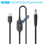 Кабель живлення USB-C to DC XOKO K695 DC 5.5x2.5mm 140W 20V/7A Black (XK-K695)
