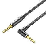Кабель VENTION Right Angle Audio Cable 90 Degree mini-jack 3.5mm 1м Black (BAZBF)