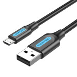 Кабель VENTION USB 2.0 AM to Micro-BM 3A 1м Black (COLBF)