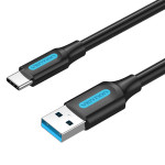 Кабель VENTION USB 3.0 A Male to Type-C Male 3A 0.15м Black (COZBG)