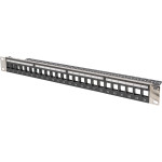 Патч-панель DIGITUS Modular Patch Panel for Keystone Jack 1U 19" 24-port FTP, STP Cat.6a у зборі (DN-91411-LF)