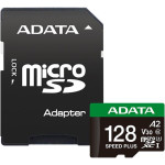 Карта пам'яті ADATA microSDXC Speed Plus 128GB UHS-I U3 V30 A2 Class 10 + SD-adapter (UD128GUI3V30A2SP-RA1)