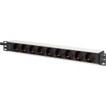 Блок розеток DIGITUS 19" Multiple Socket Outlet with Aluminum Profile, 1U, 9xSchuko, 16А, без вимикача, 2м (DN-95440)