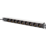 Блок розеток DIGITUS 19" Socket Strip with Aluminum Profile and Back-Up Fuse, 1U, 9xSchuko, 10А, без вимикача, 2м (DN-95437)