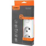Сетевой фильтр VIDEX Oncord White, 2 розетки, 2м (VF-PD22-W)