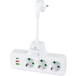 Мережевий фільтр-розетка XOKO SPW-3-2-1 White, 3 розетки, 1xUSB-C, 2xUSB