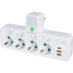 Мережевий фільтр-розетка XOKO SPW-4-2-1 White, 4 розетки, 1xUSB-C, 2xUSB