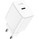 Зарядний пристрій CUDY CH25 GaN Charger USB-C PD 3.0, QC 3.0, 25W White