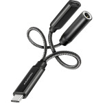 Конвертер аудіосигналу AXAGON ADA-HCPD USB-C M/F + minijack 3.5mm with Power Delivery 60W Black
