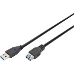 Кабель-подовжувач DIGITUS USB3.0 AM/AF 1.8м Black (AK-300203-018-S)
