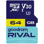 Карта памяти GOODRAM microSDXC Rival M3AA 64GB UHS-I U3 V30 Class 10 + SD-adapter (GGSM3AA-0640R12)