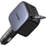 Автомобильное зарядное устройство UGREEN Nexode Car Charger 90W with Retractable USB-C Cable Space Gray (55909B)