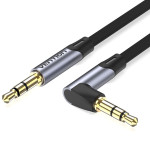 Кабель VENTION Male to Male Angled Audio Cable mini-jack 3.5mm 1м Black (BANHF)