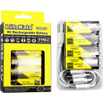 Батарейка LIITOKALA Li-Ion «Крона», USB-C заряджання 4шт/уп (LII-USB-9V4IN1)