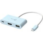 Порт-репликатор J5CREATE USB-C to HDMI & USB 3.0 with Power Delivery Fresh Cyan (JCA379EC-N)