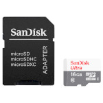 Карта памяти SANDISK microSDHC Ultra 16GB UHS-I Class 10 + SD-adapter (SDSQUNS-016G-GN3MA)