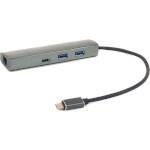Порт-репликатор POWERPLANT USB-C to 1xUSB-C, 2xUSB3.0, RJ-45 (CA910557)